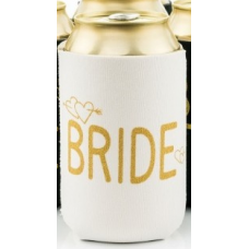 Can Cooler - Bride with Gold Writing